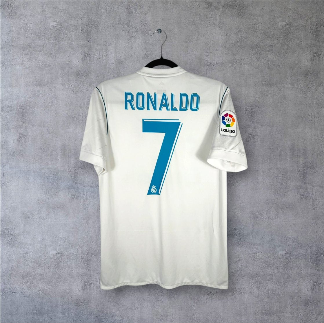 Flocage Ronaldo numéro 7 sur maillot Real Madrid 2017-2018 Domicile taille S
