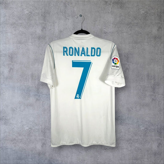 Flocage Ronaldo numéro 7 sur maillot Real Madrid 2017-2018 Domicile taille S