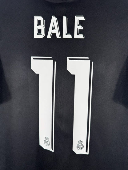 Détail flocage Bale 11 blanc à effet relief, maillot Real Madrid extérieur 2017-2018