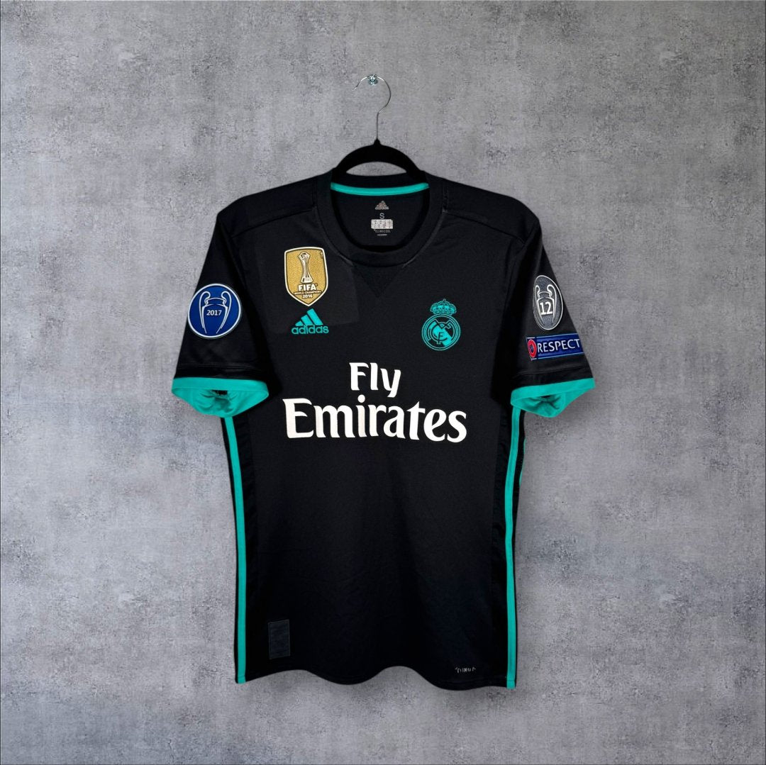Maillot authentique Real Madrid 2017-2018 Extérieur Adidas noir vue de face