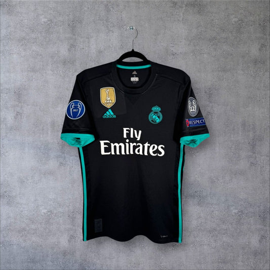 Maillot authentique Real Madrid 2017-2018 Extérieur Adidas noir vue de face