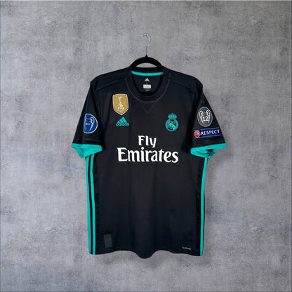 Maillot authentique Real Madrid 2017-2018 Extérieur Adidas noir vue de face taille M