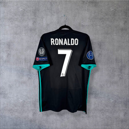Flocage Ronaldo numéro 7 sur maillot Real Madrid 2017-2018 Extérieur taille M