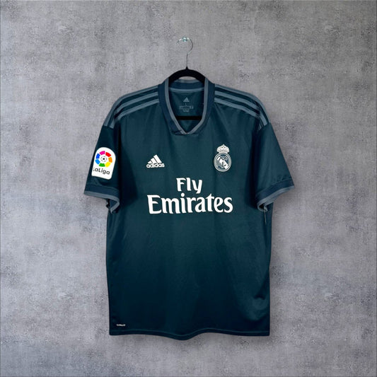 Maillot authentique Real Madrid 2018-2019 Extérieur Adidas gris vue de face