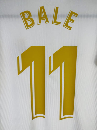 Détail du flocage doré BALE numéro 11 format LaLiga, Real Madrid 2019-2020