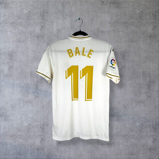 Dos du maillot Real Madrid 2019-2020 domicile avec flocage doré BALE N°11 et patch LaLiga