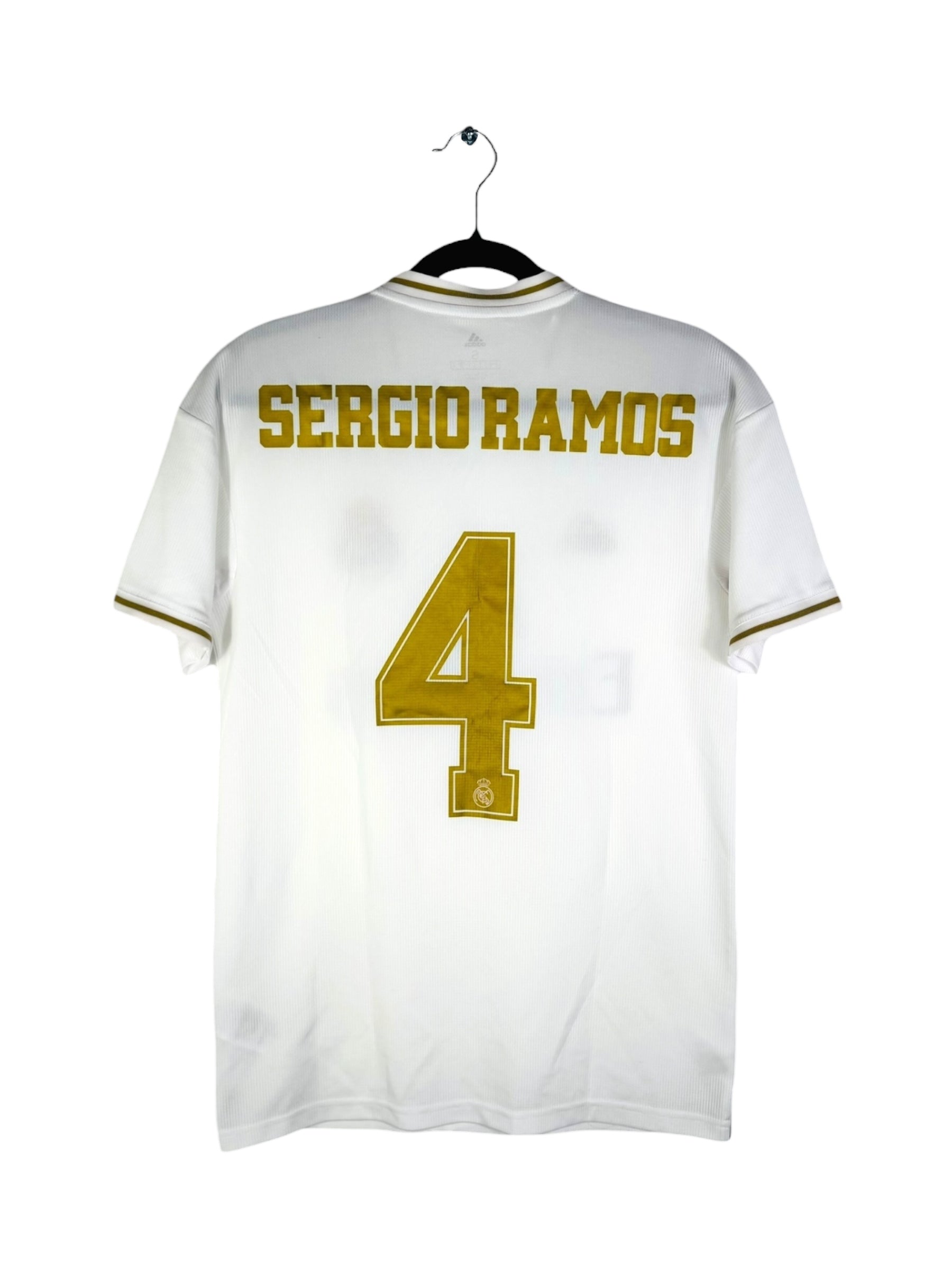 Dos maillot Real Madrid 2020 flocage officiel Sergio Ramos 4 couleur or.