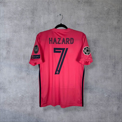 Maillot Real Madrid 2020-2021 extérieur rose vue dos flocage Hazard N°7