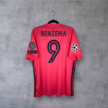 Flocage Benzema numéro 9 sur maillot Real Madrid 2020-2021 Extérieur