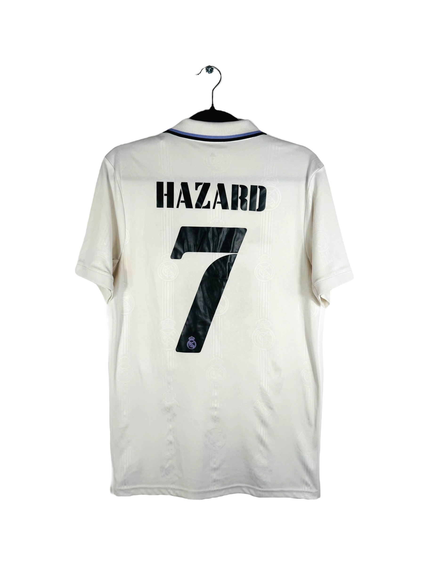 Maillot Real Madrid 2022-2023 domicile Adidas Hazard 7 blanc taille S vue arrière