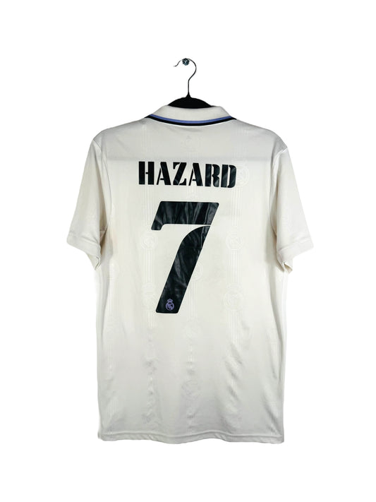 Maillot Real Madrid 2022-2023 domicile Adidas Hazard 7 blanc taille S vue arrière