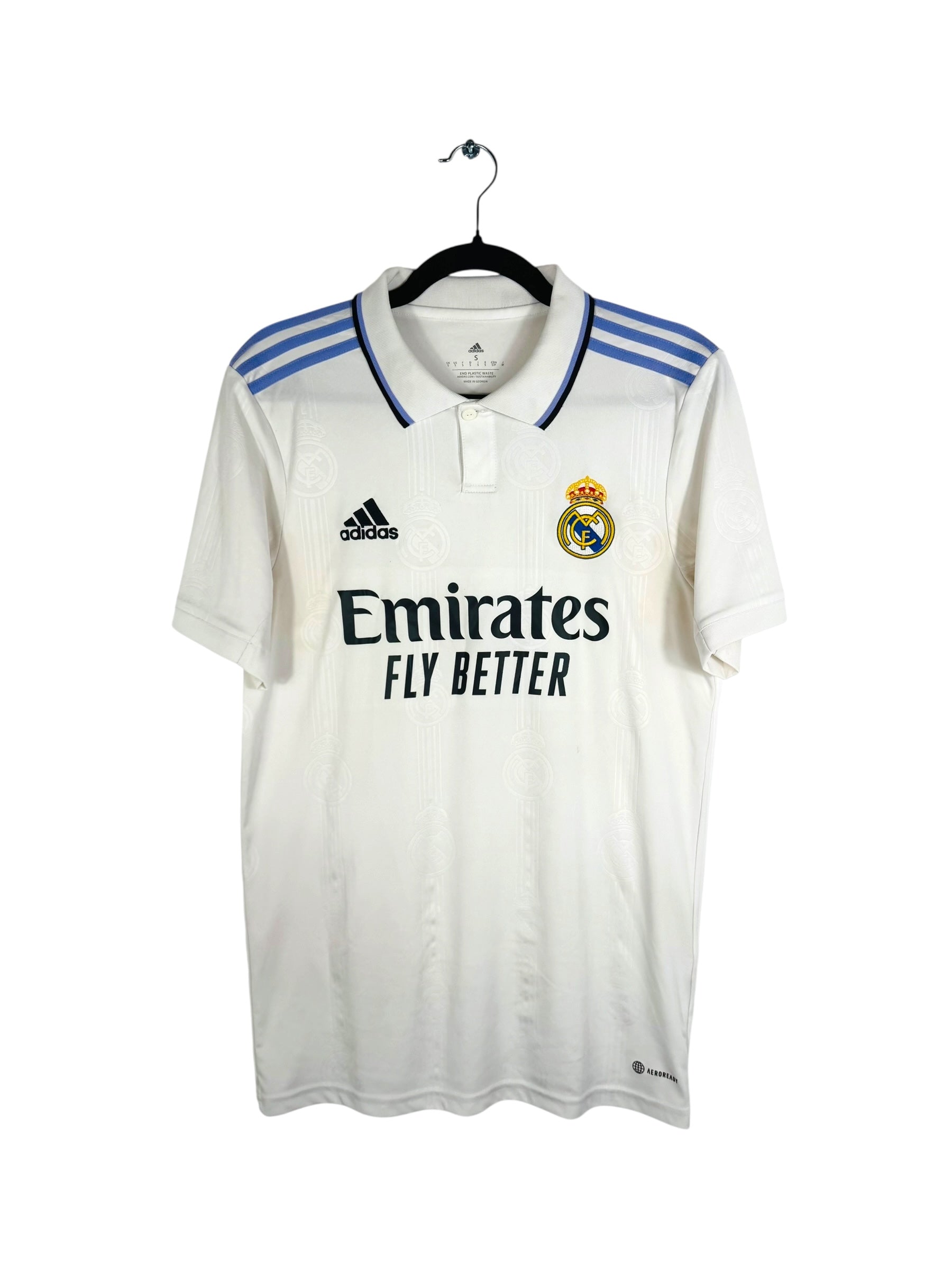 Maillot Real Madrid 2022-2023 domicile Adidas Hazard 7 blanc taille S vue avant