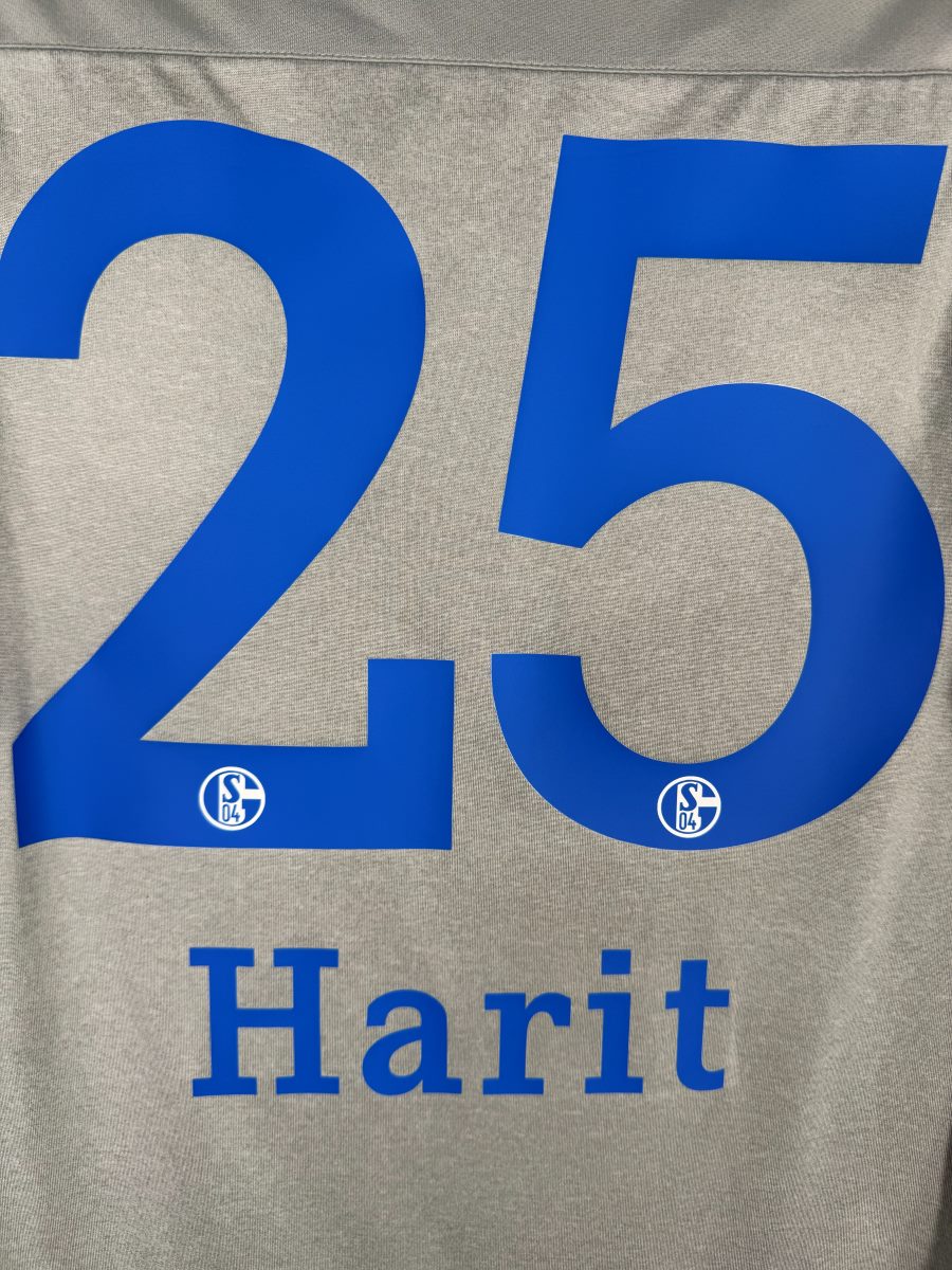 Détail flocage Harit 25, maillot Schalke 04 extérieur 2018-2019