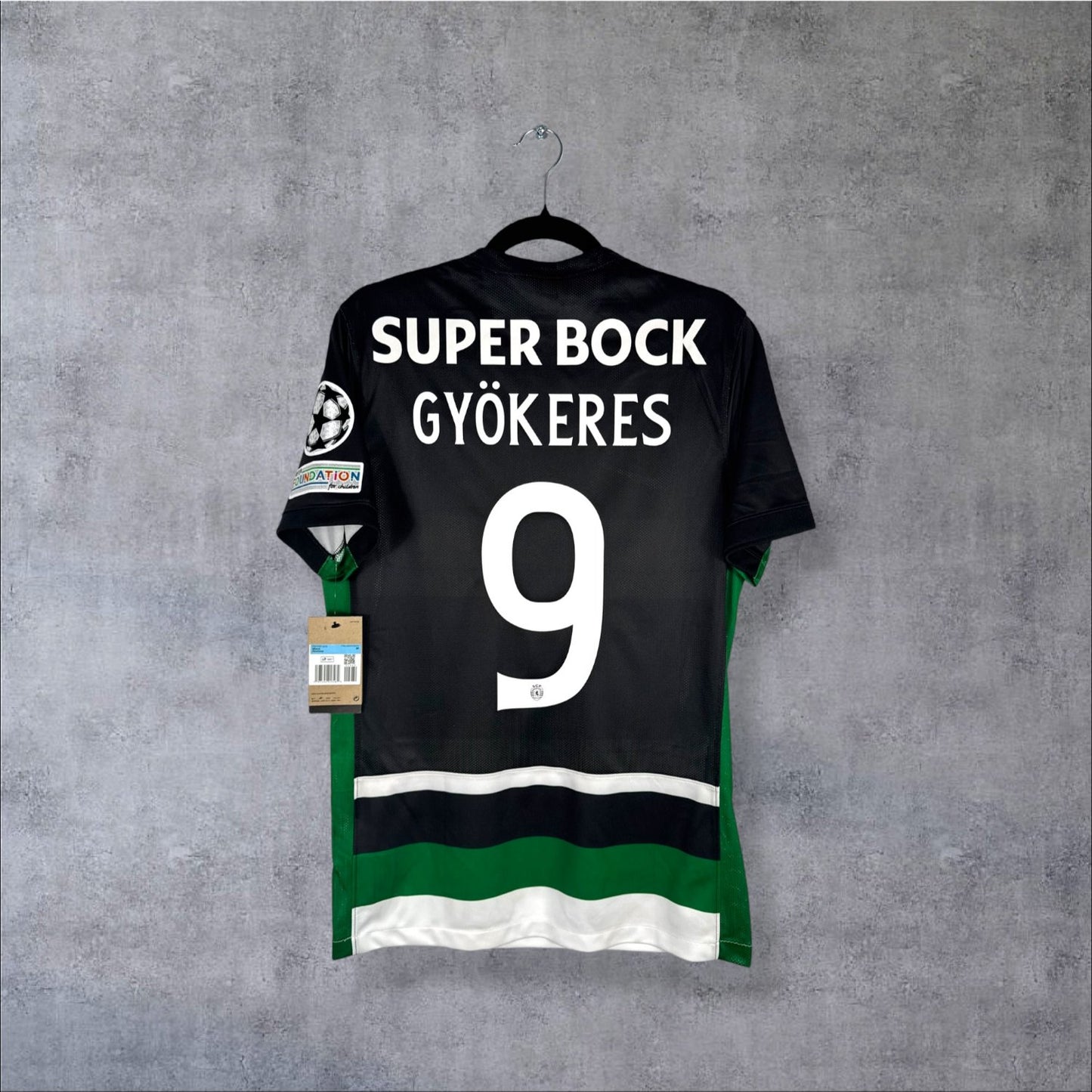 Flocage Gyökeres numéro 9 sur maillot Sporting CP 2024-2025 Domicile taille M
