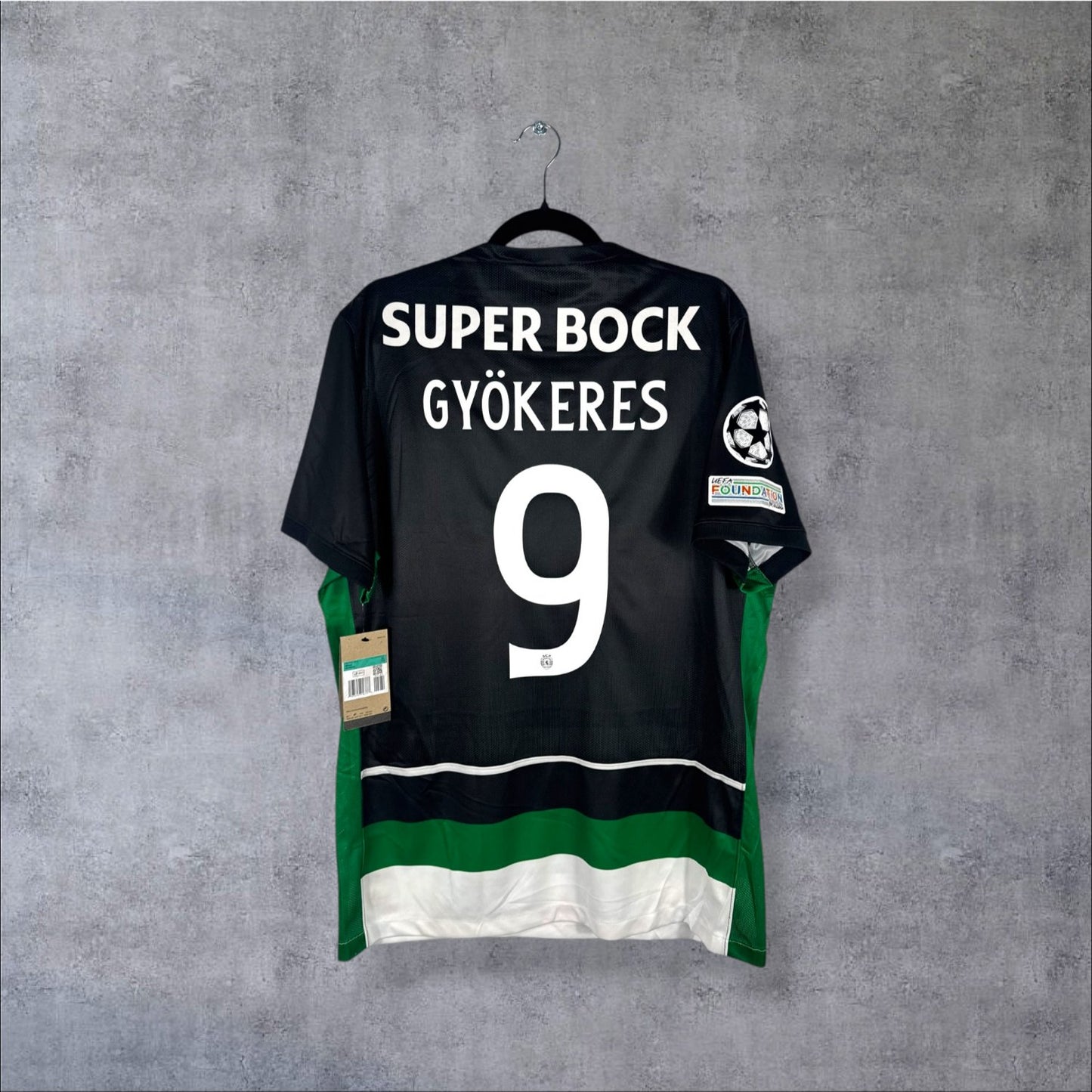 Flocage Gyökeres numéro 9 sur maillot Sporting CP 2024-2025 Domicile taille XL