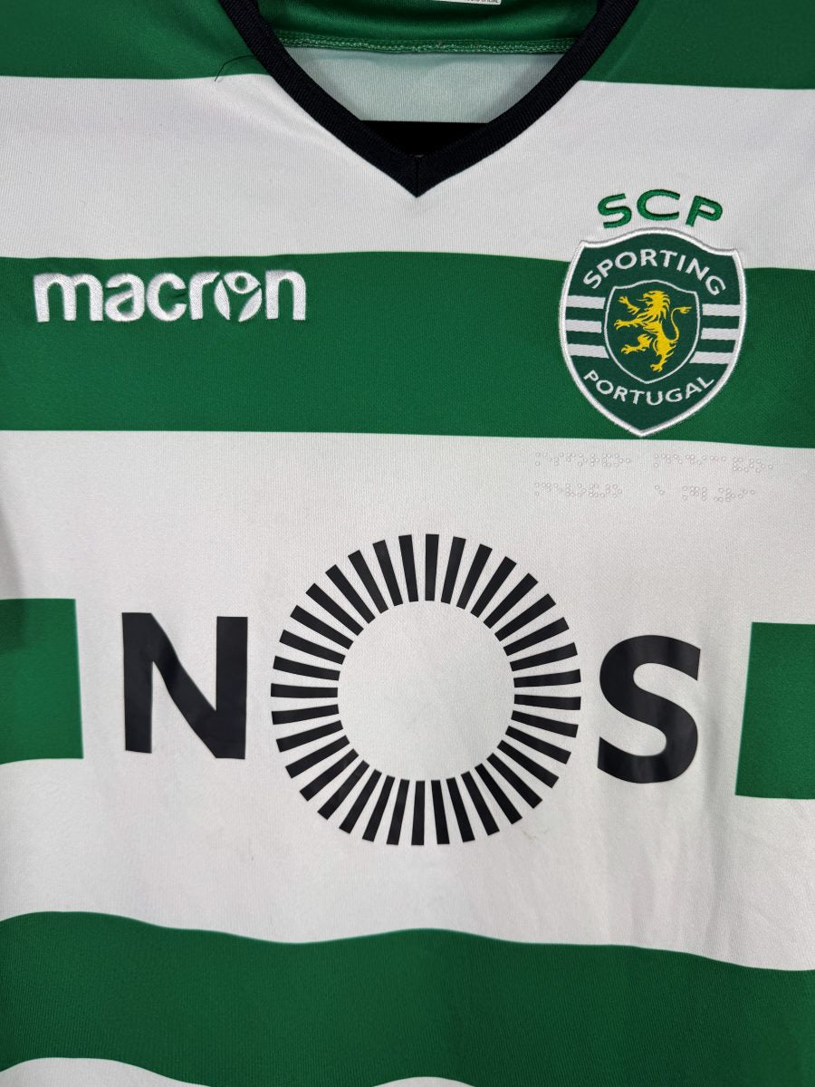 Écusson Sporting Clube de Portugal au lion et sponsor NOS, maillot domicile 2017-2018