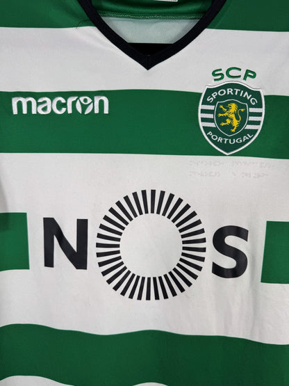 Écusson Sporting Clube de Portugal au lion et sponsor NOS, maillot domicile 2017-2018