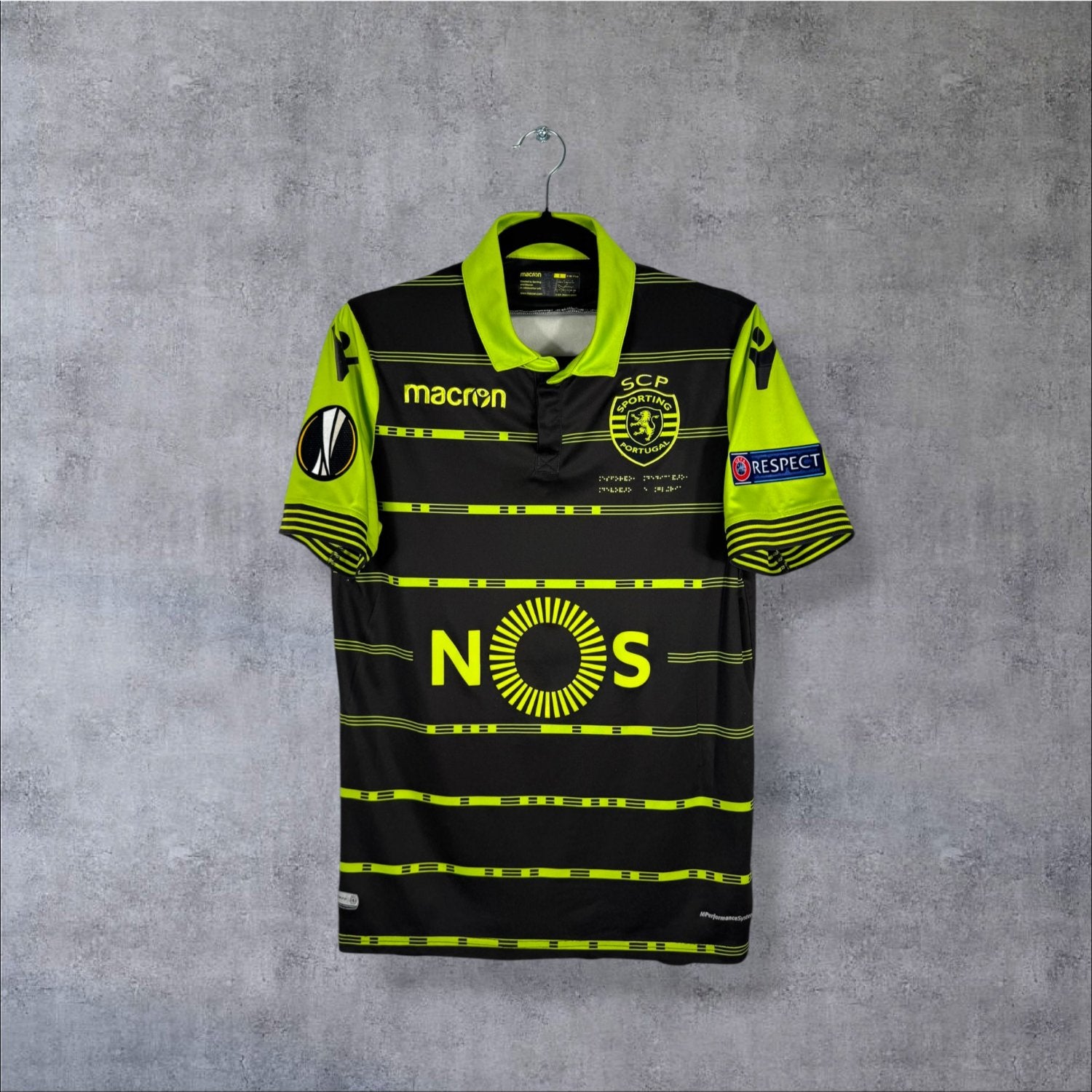 Maillot authentique Sporting CP 2017-2018 Extérieur Macron vue de face