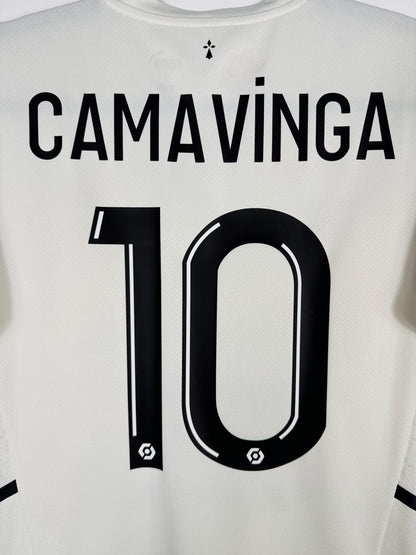 Maillot Stade Rennais 2021-2022 extérieur détail flocage Camavinga