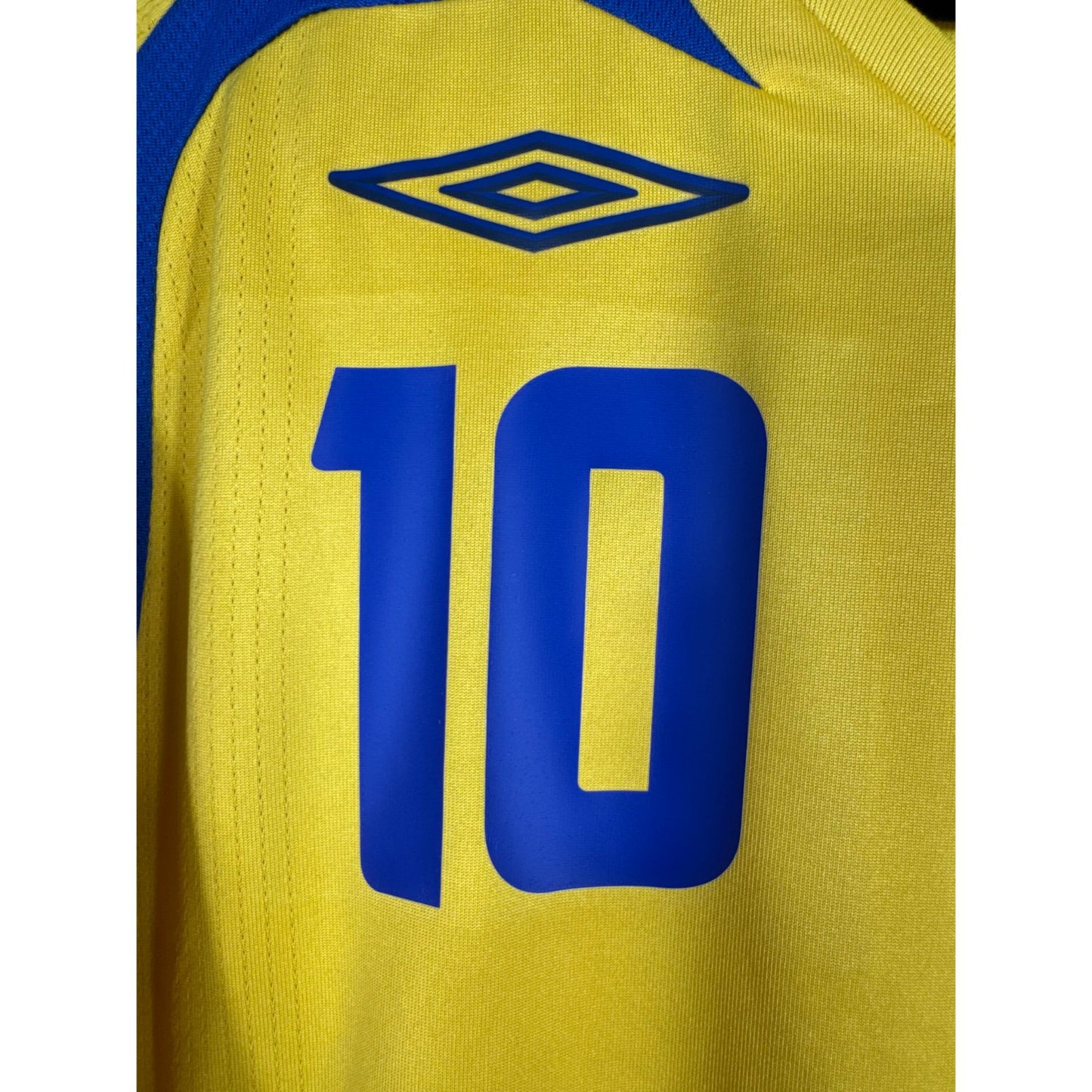 Détail de l'écusson de la Suède et du logo Umbro