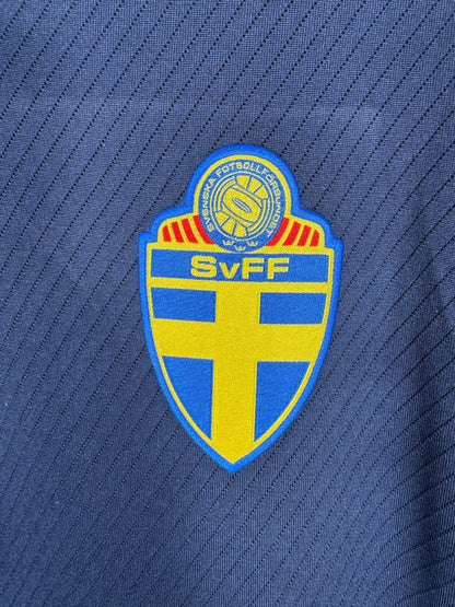 Écusson SvFF brodé de la fédération suédoise sur maille à motif diagonal, maillot Suède extérieur 2008
