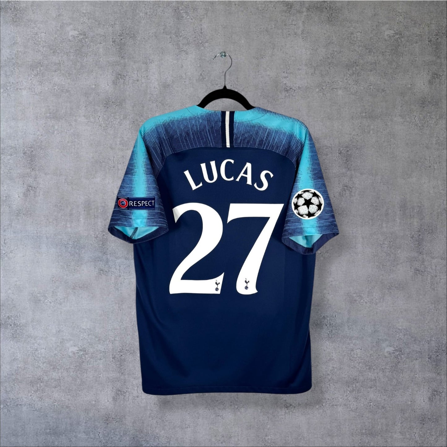 Flocage Lucas Moura numéro 27 sur maillot Tottenham 2018-2019 Extérieur