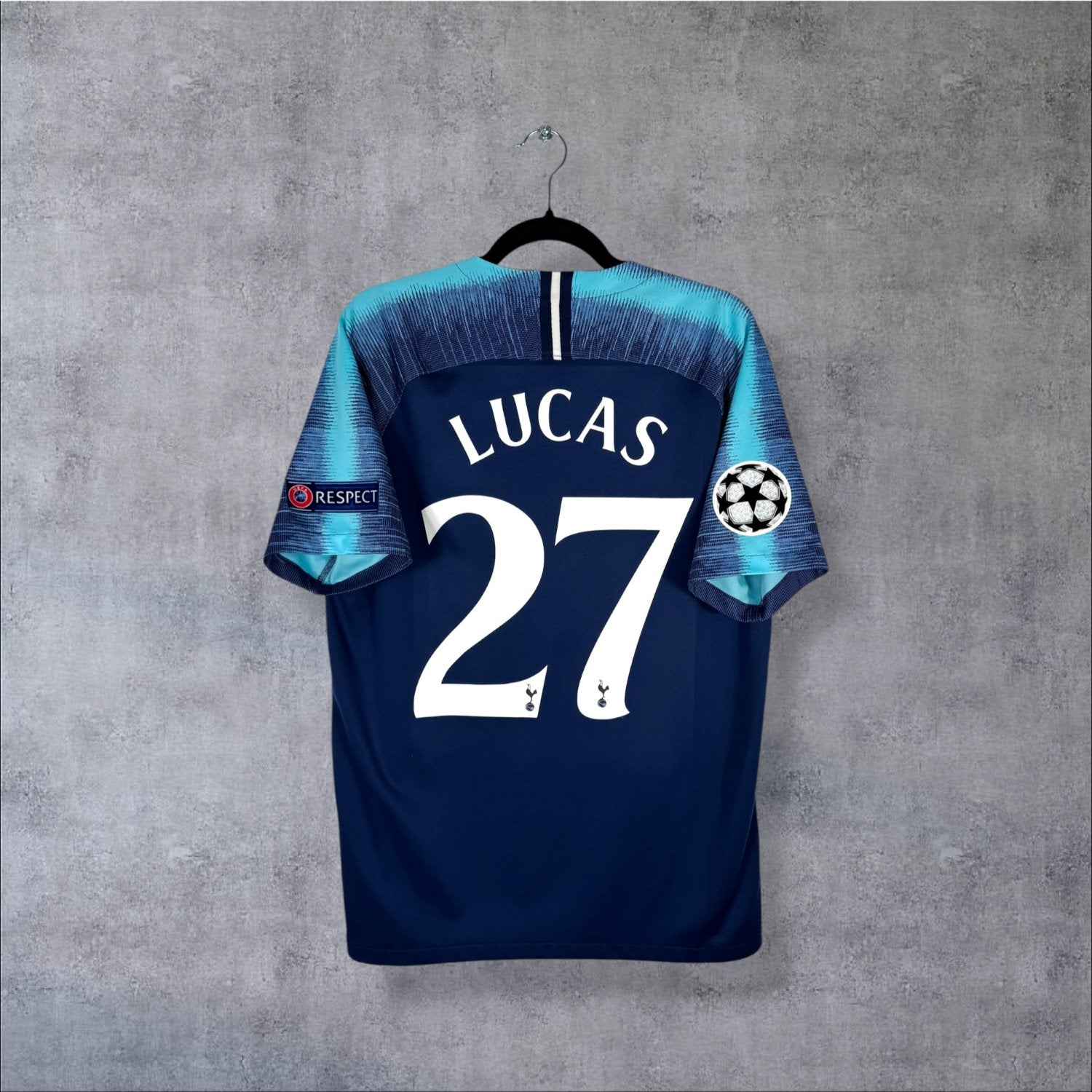 Flocage Lucas Moura numéro 27 sur maillot Tottenham 2018-2019 Extérieur