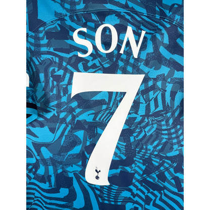 Détail de la typographie du flocage sur le numéro 7 de Heung-Min Son