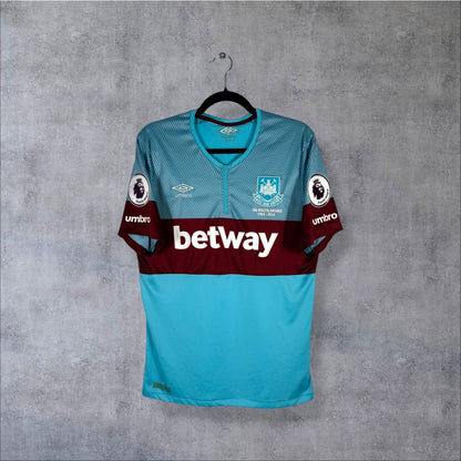 Maillot authentique West Ham 2015-2016 Extérieur bleu ciel Umbro vue de face