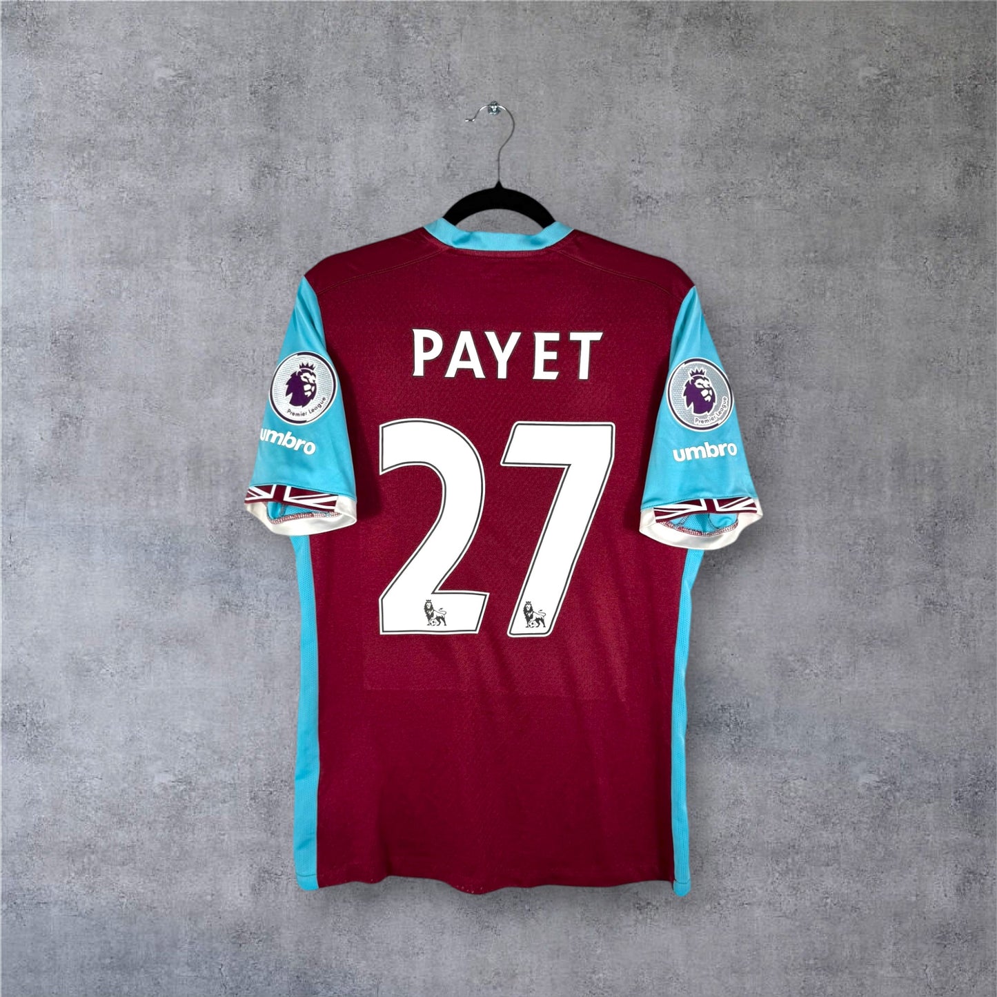 Flocage Payet numéro 27 sur maillot West Ham 2016-2017