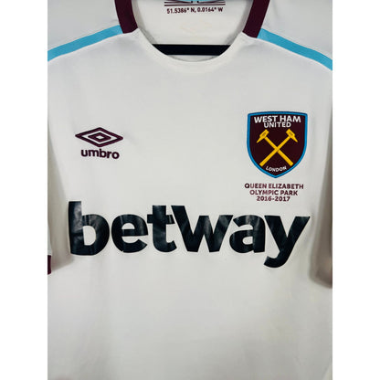 Détail de l'écusson de West Ham et du logo Umbro