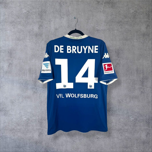 Dos du maillot Wolfsburg 2014-2015 third bleu avec flocage De Bruyne numéro 14 blanc