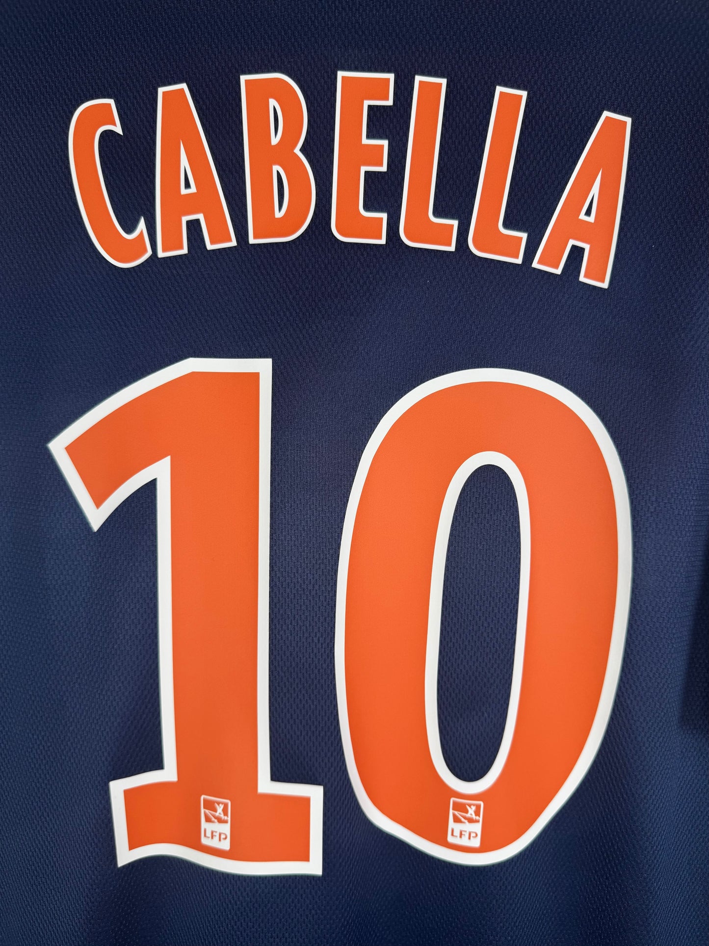 Flocage officiel arrière Cabella 10 - Maillot Montpellier MHSC 2013-2014 Domicile