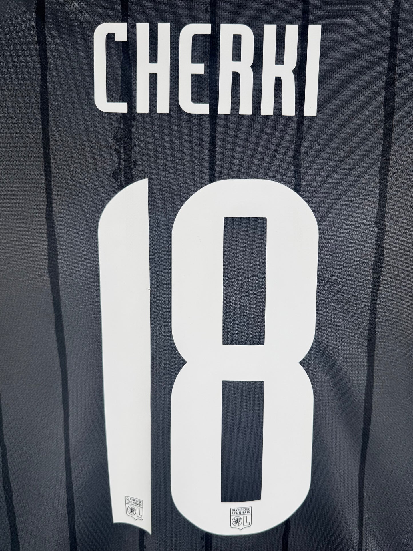 Flocage officiel arrière Cherki 18 - Maillot OL 2020-2021 Extérieur