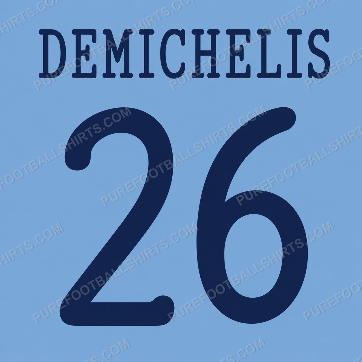 Flocage Demichelis 26 Manchester City 2013-2014 domicile — nameset repro typo Ligue des Champions