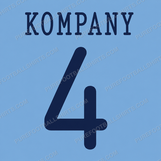 Flocage Kompany 4 Manchester City 2013-2014 domicile — nameset repro typo Ligue des Champions