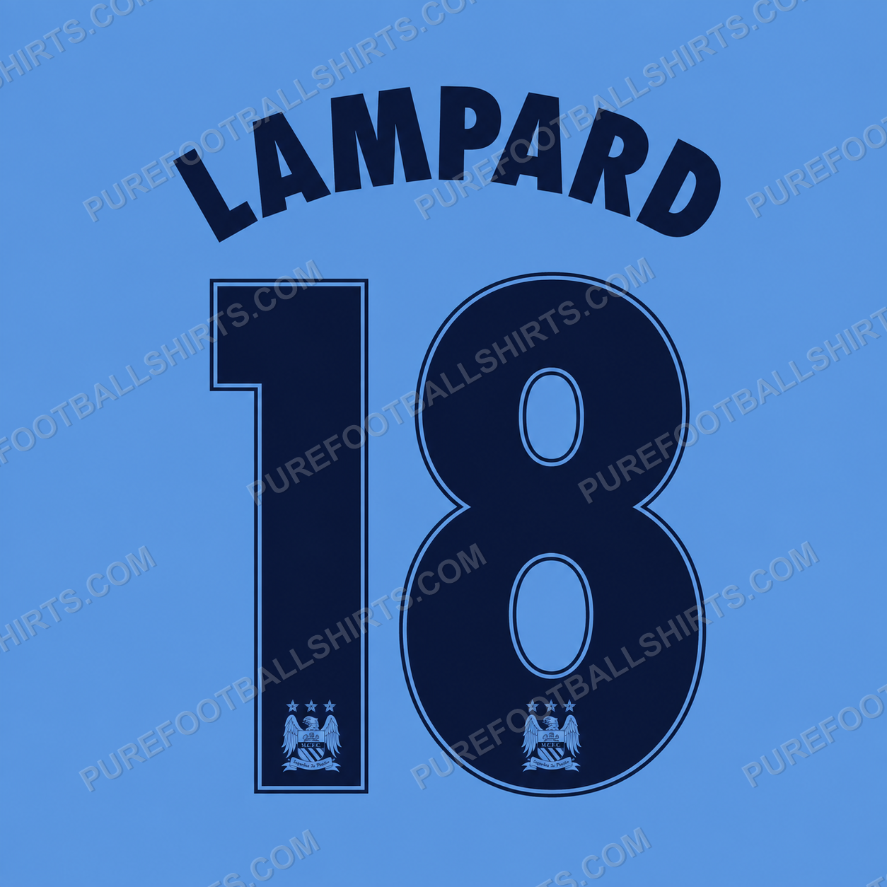 Flocage Lampard 18 Manchester City 2014-2015 domicile — nameset repro typo Ligue des Champions