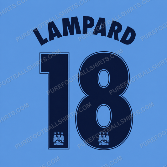 Flocage Lampard 18 Manchester City 2014-2015 domicile — nameset repro typo Ligue des Champions