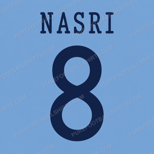 Flocage Nasri 8 Manchester City 2013-2014 domicile — nameset repro typo Ligue des Champions